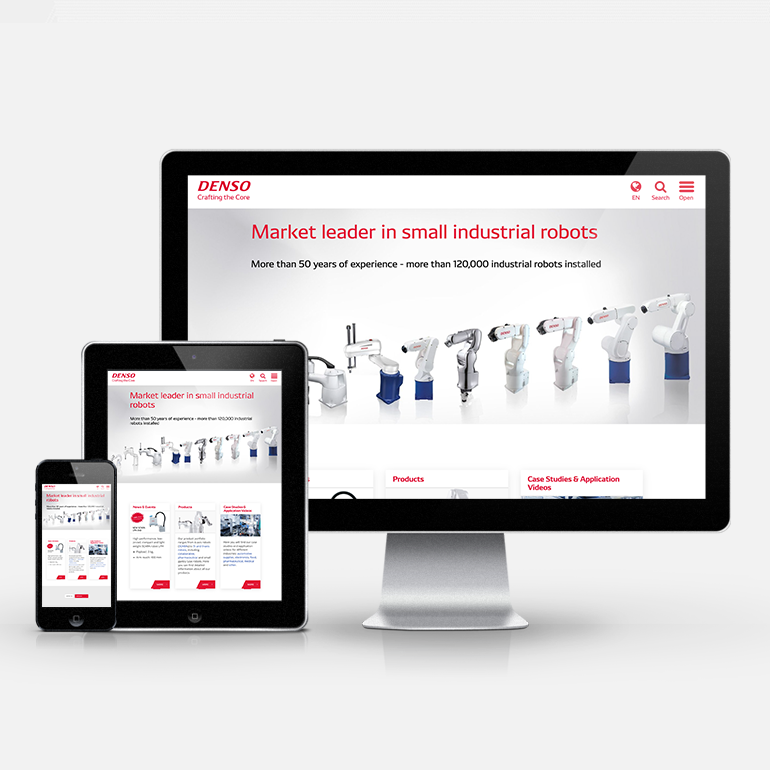 Website-Entwicklung und Online-Marketing für DENSO Robotics Europe